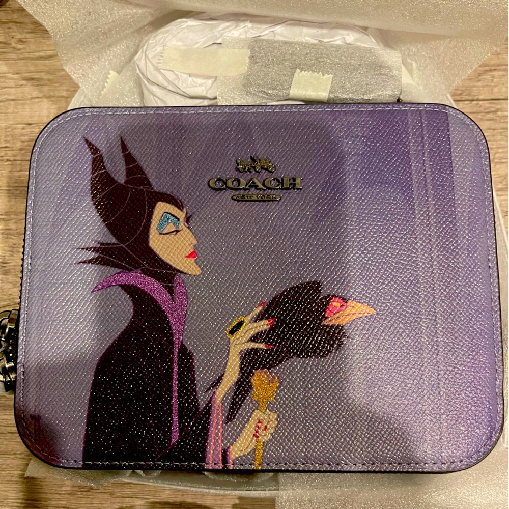 Coach Box Crossbody With Maleficent Motif